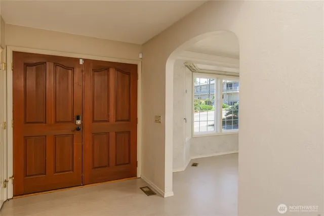 a view of a livingroom with a staircase