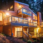 a view of stairs and wooden deck