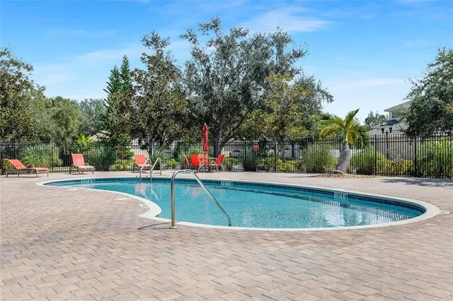 a view of a park with slide