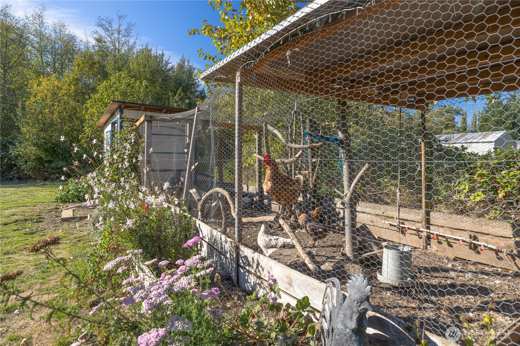 3895 Bancroft Road Bellingham, WA 98225 - Photo 34 of 40 a backyard of a house with outdoor seating
