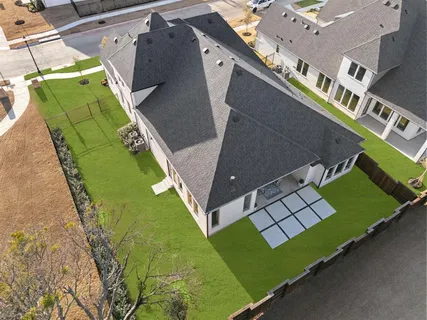 an aerial view of a house