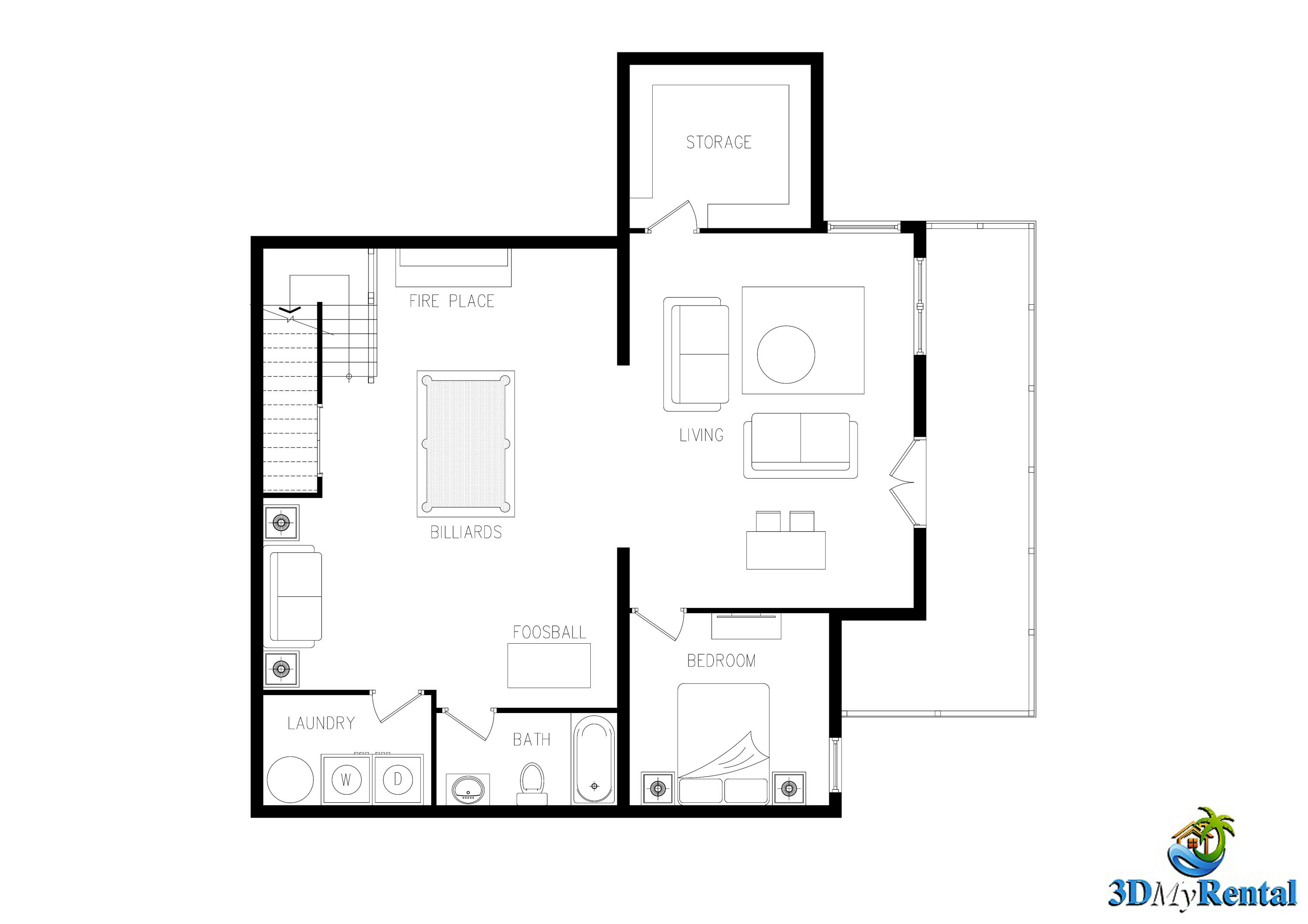 1041 Clift Cave Road Soddy Daisy, TN 37379 - Photo 67 of 69 2D Floor Plan Layout - Lazy Daze Lake Ho