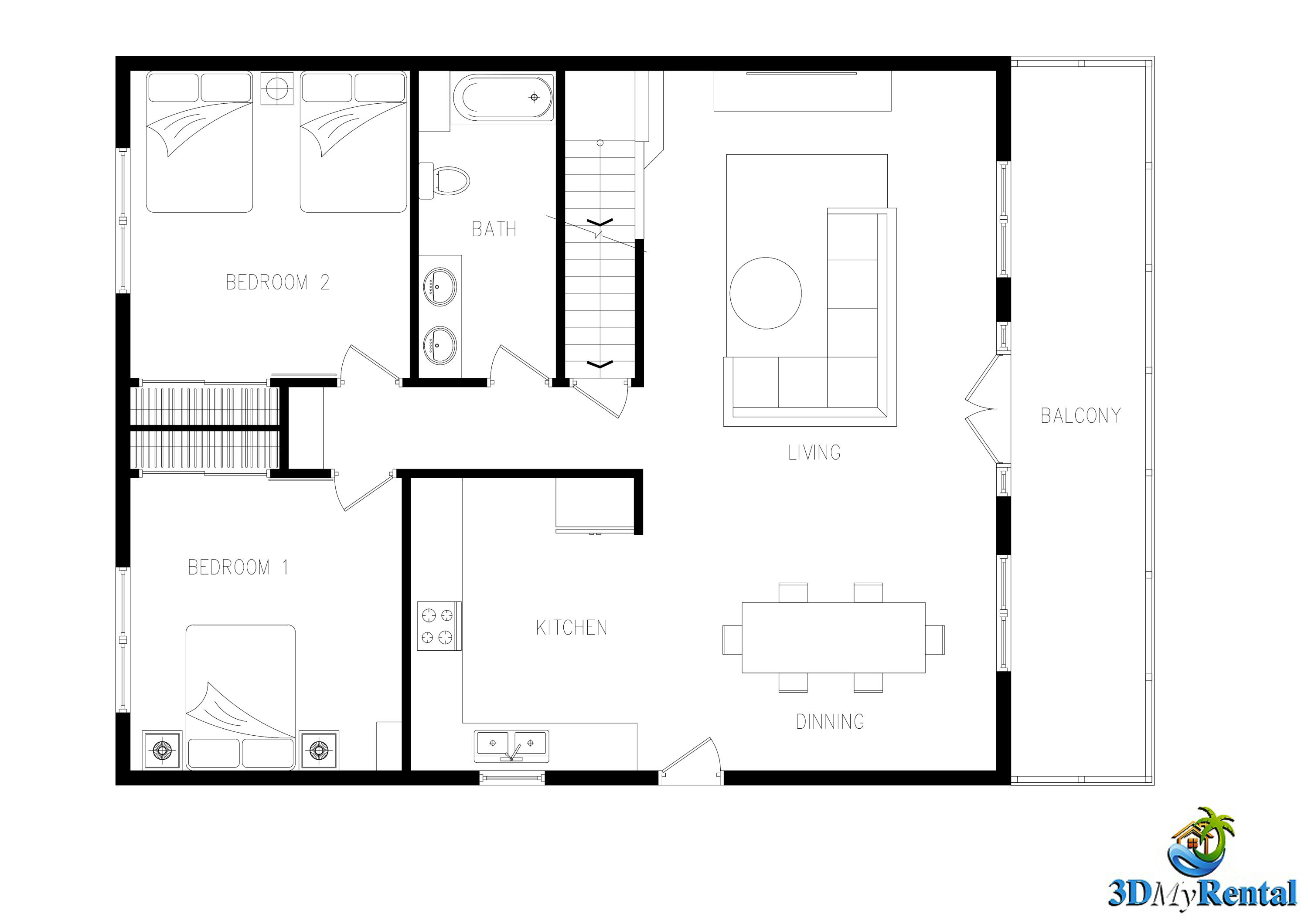1041 Clift Cave Road Soddy Daisy, TN 37379 - Photo 69 of 69 2D Floor Plan Layout - Lazy Daze Lake Ho