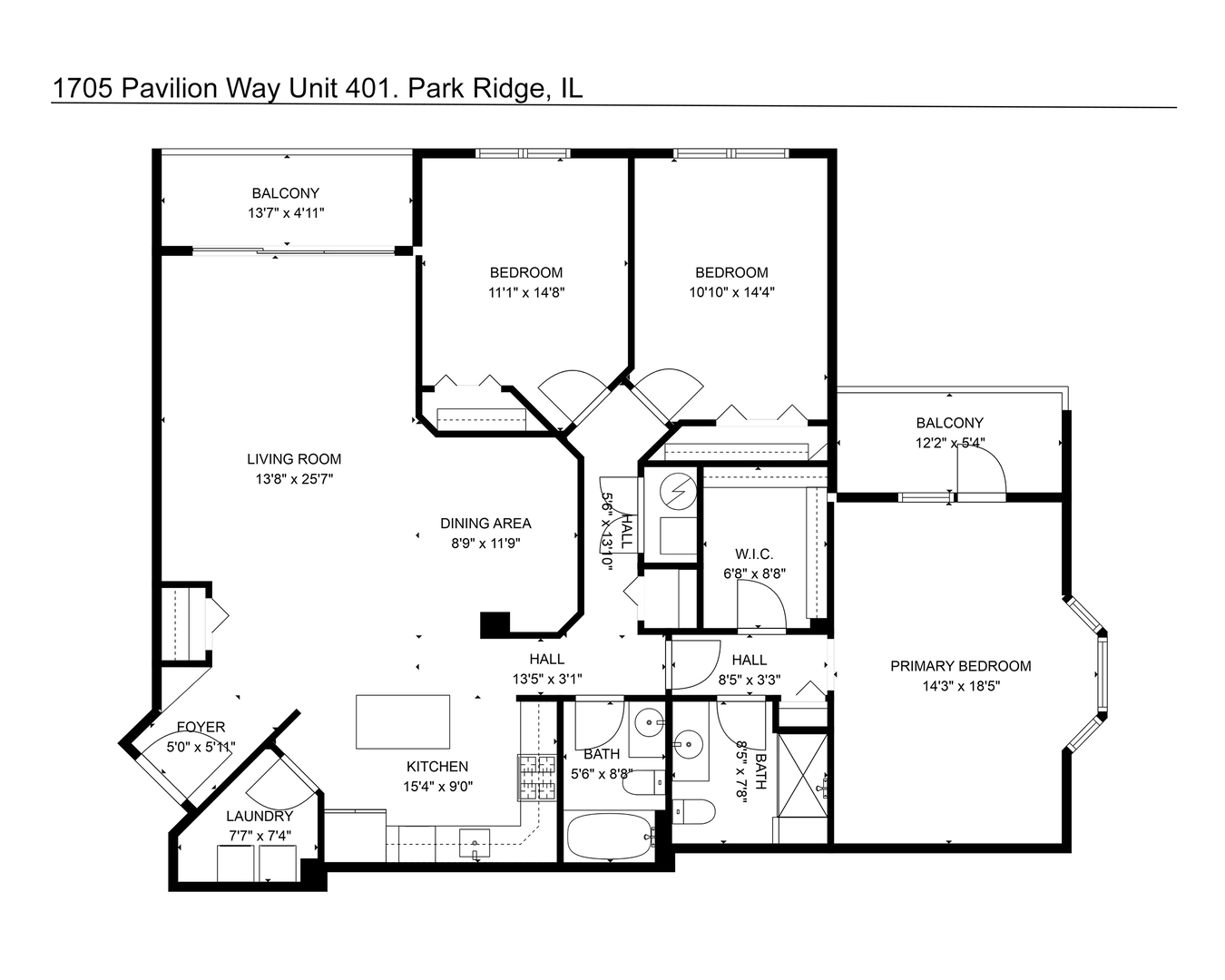 1705 Pavilion Way, Unit 401 Park Ridge, IL 60068 - Photo 25 of 25 a picture of a floor plan