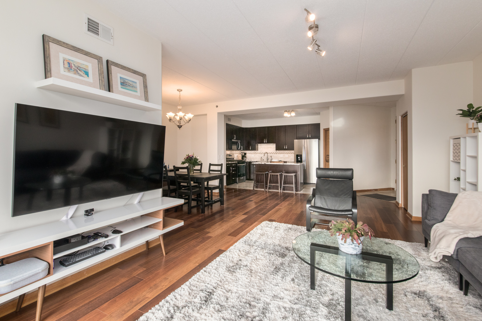 1705 Pavilion Way, Unit 401 Park Ridge, IL 60068 - Photo 7 of 25 a living room with furniture and a flat screen tv