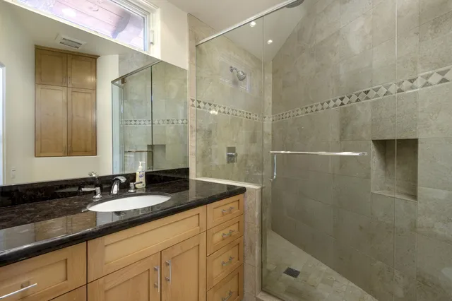 a view of a city with mountain