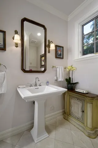 an aerial view of house with swimming pool