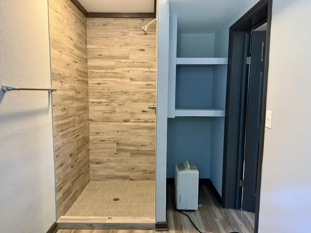 a bathroom with a shower