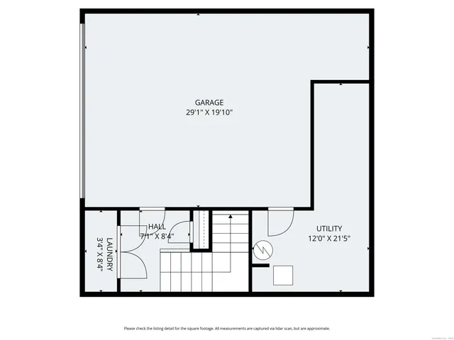 a picture of a hallway with of a white wall