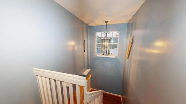 a view of entryway with wooden floor