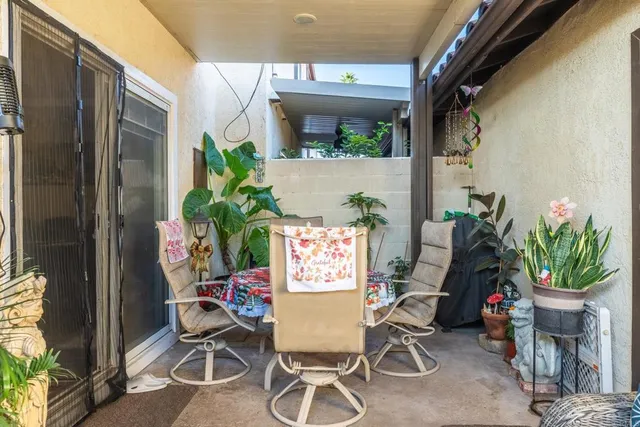 a view of an outdoor space with chairs