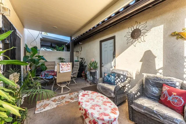 a outdoor living space with patio furniture