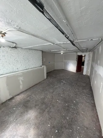 a view of a room with storage