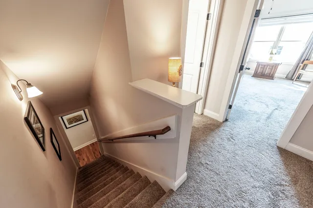 a view of a living room with furniture