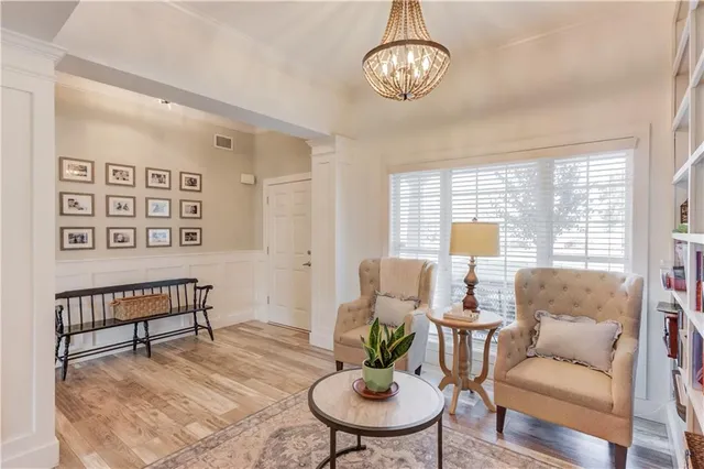 a living room with furniture