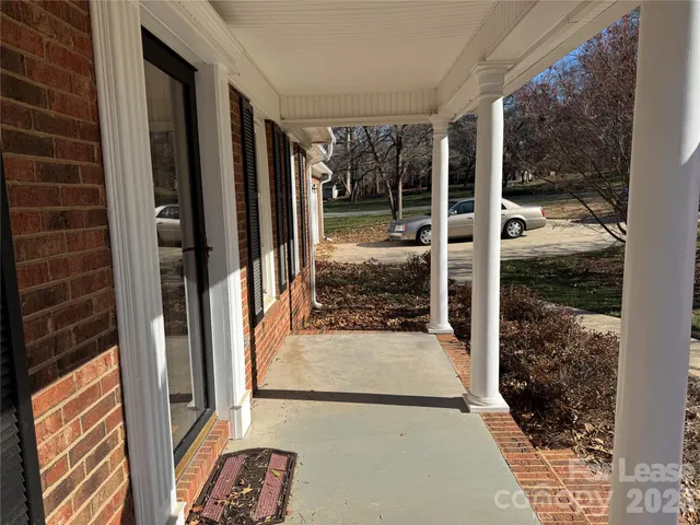 a view of a balcony from a living room