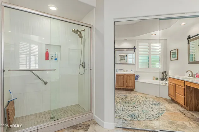 a view of a city with mountains in the background