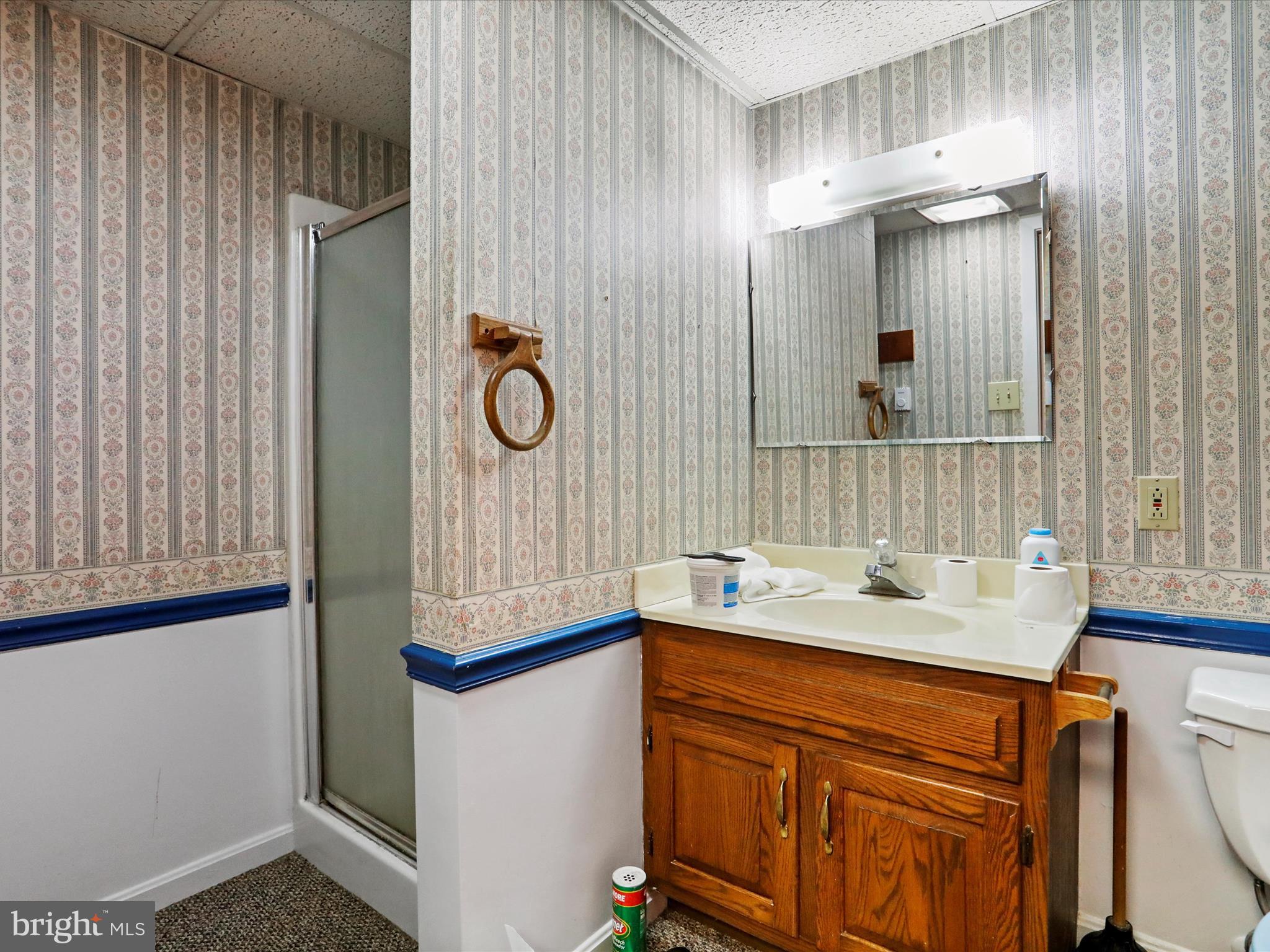 12440 Indian Springs Road Clear Spring, MD 21722 - Photo 23 of 35 a bathroom with a sink a mirror and shower