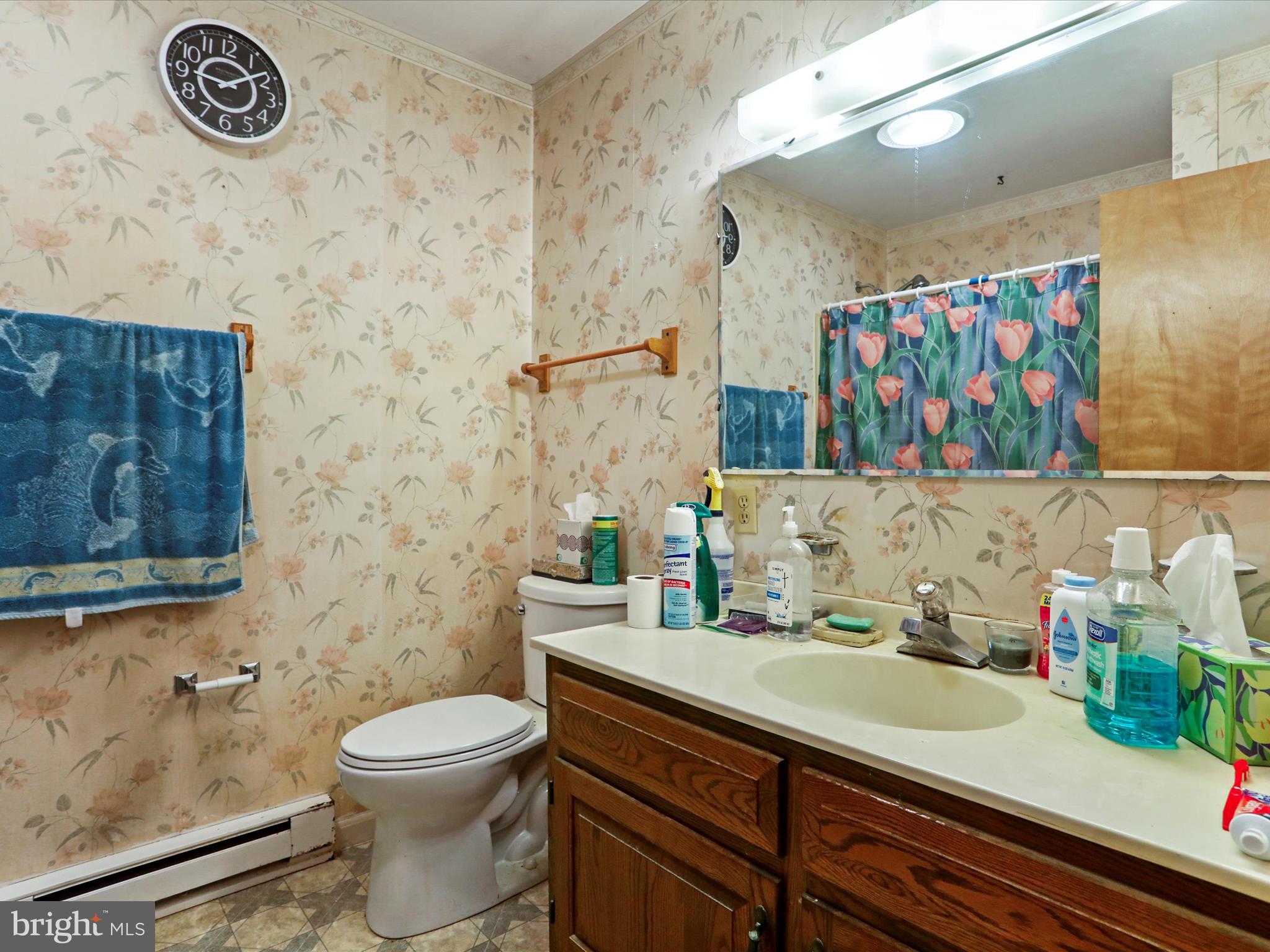 12440 Indian Springs Road Clear Spring, MD 21722 - Photo 24 of 35 a bathroom with a sink a toilet and a shower curtain