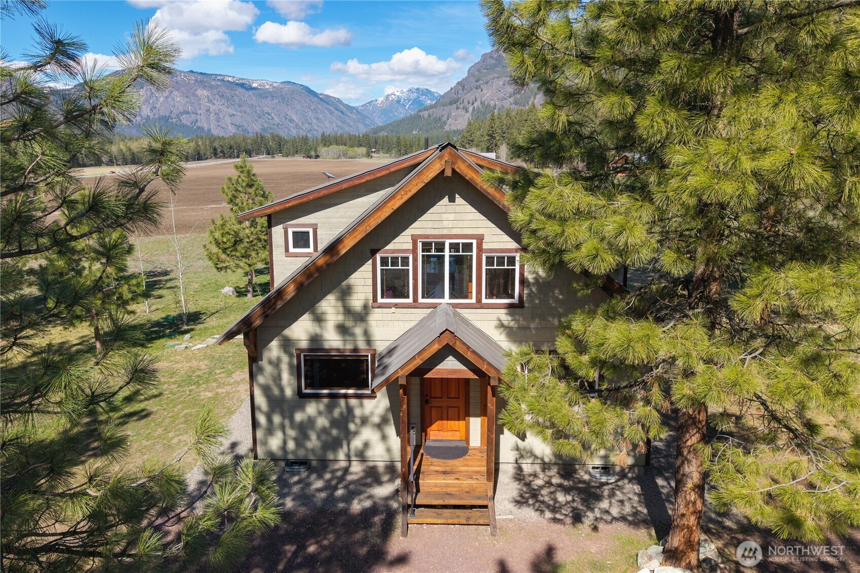 a house view with a garden space