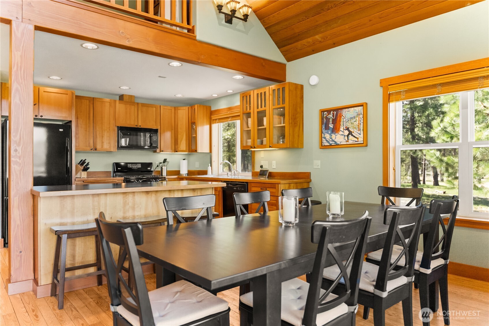 7 Last Chance Road Mazama, WA 98833 - Photo 16 of 40 a dining table with chairs and window