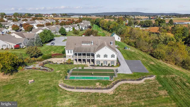 an aerial view of a house