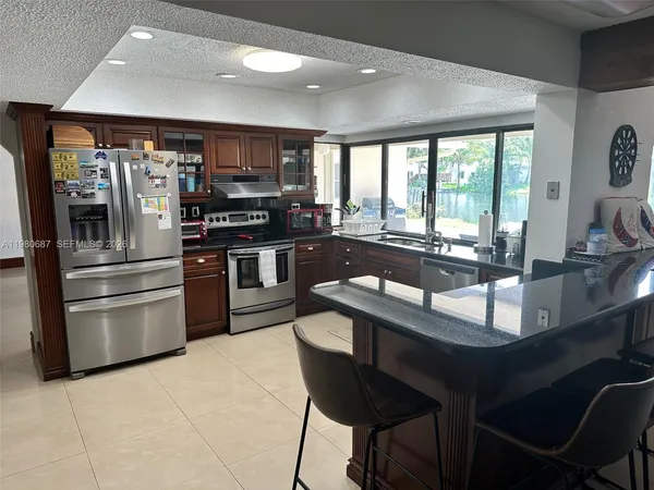 a living room with furniture