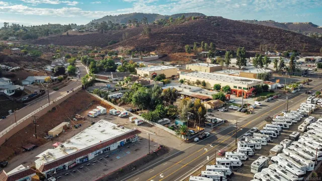 an aerial view of a city