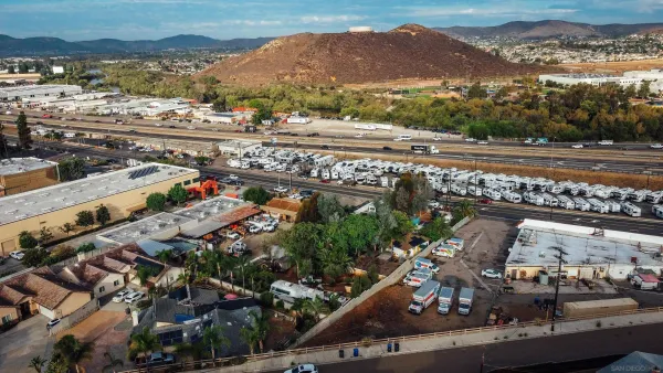 an aerial view of a city