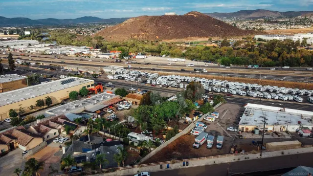 an aerial view of a city