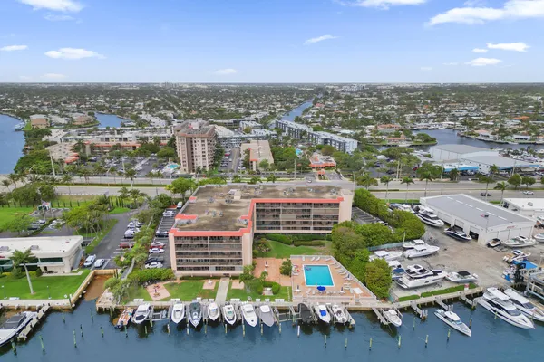 an aerial view of a city