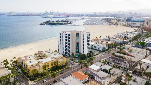 a view of a city and ocean view