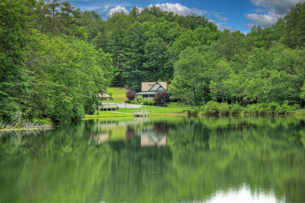 Lot 132 Fox Cove Road Blairsville, GA 30512 - Photo 11 of 35 a view of a lake with a house in the background