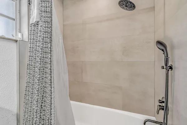 a bathroom with a shower