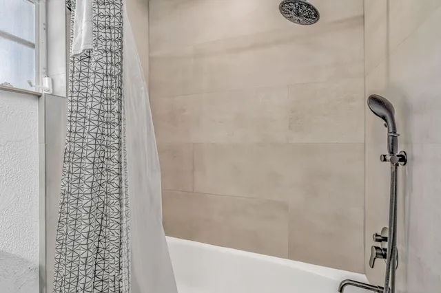 a bathroom with a shower