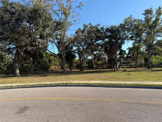 a view of swimming pool with trees in the background