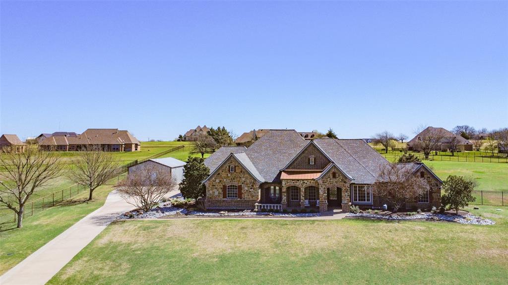 an aerial view of a house
