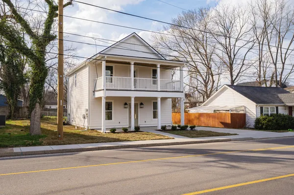 a front view of residential houses