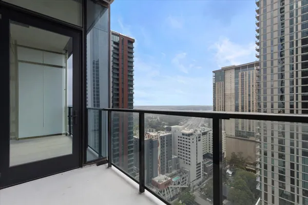 a view of balcony with floor