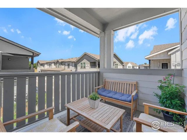 a view of a chair in wooden deck
