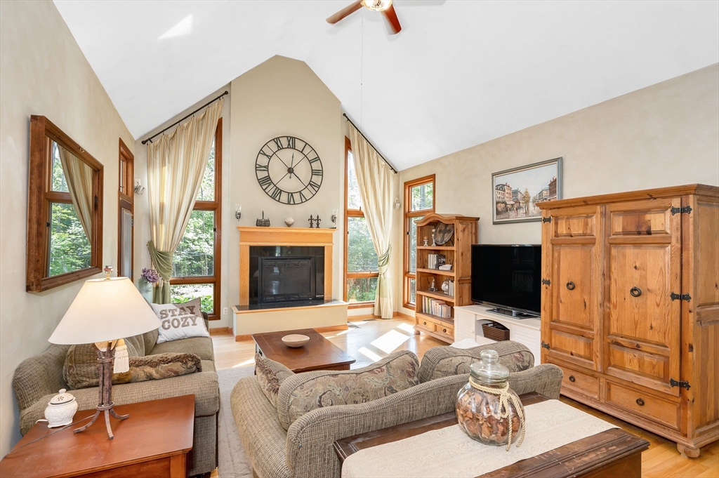51 Tyler Road Townsend, MA 01469 - Photo 8 of 42 a living room with furniture a flat screen tv and a fireplace