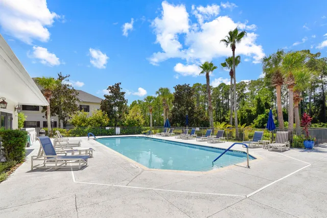 a view of a lake with a deck