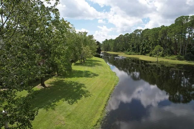 an aerial view of a house with a yard and greenery