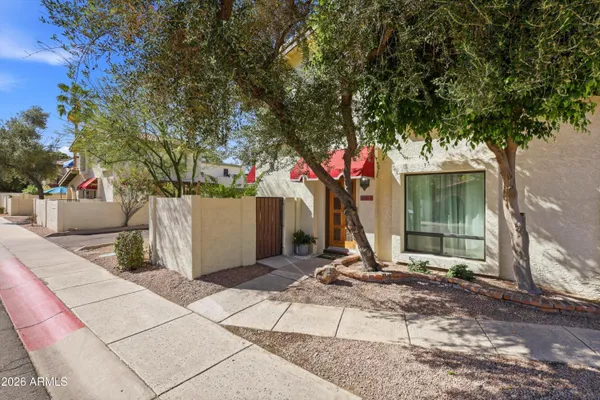 a view of a bench in a yard