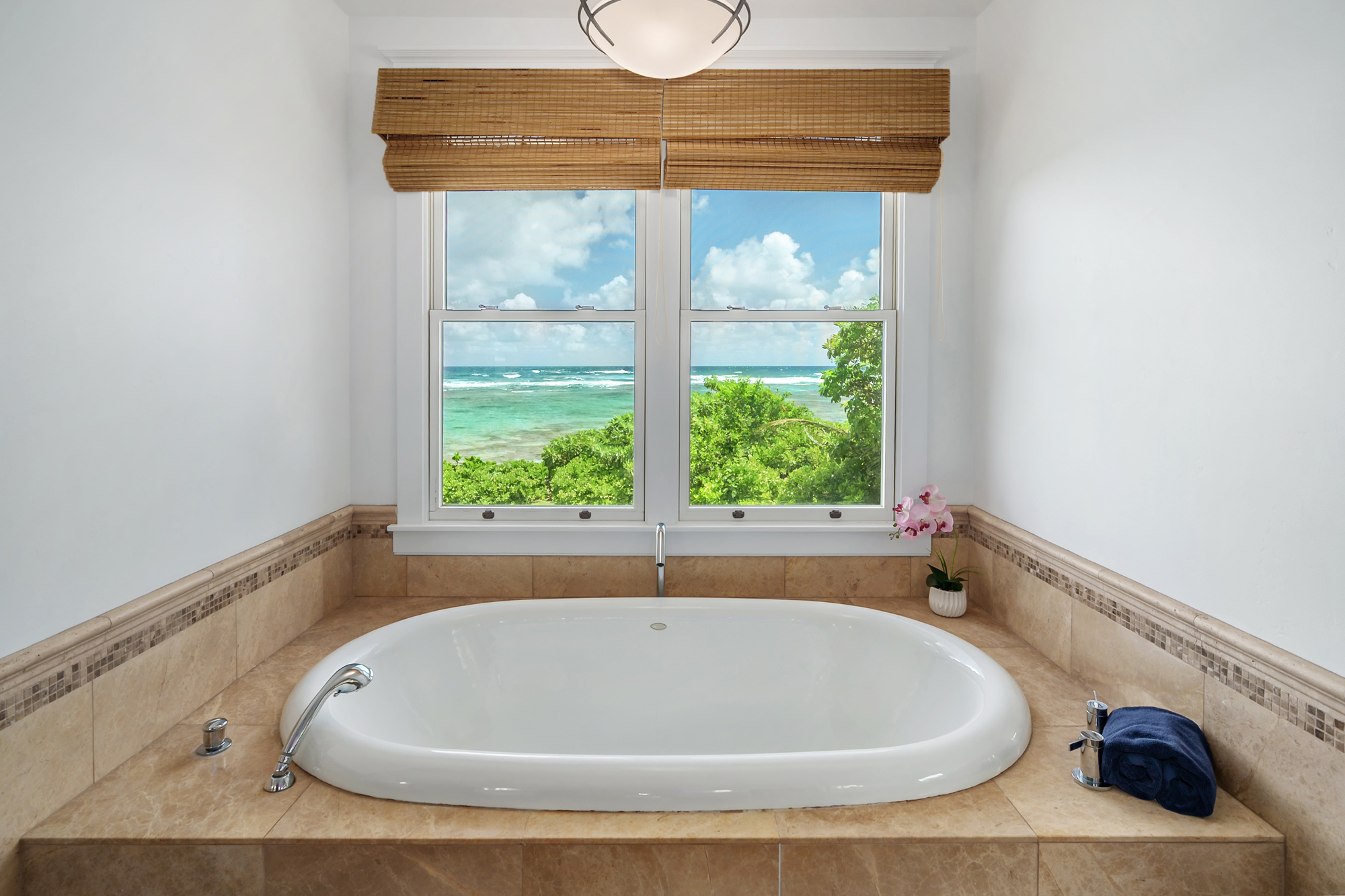 5070 Kukuna Road Kilauea, HI 96754 - Photo 14 of 29 a bath tub sitting in a bathroom next to a window