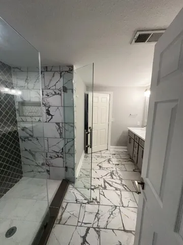 a bathroom with a shower