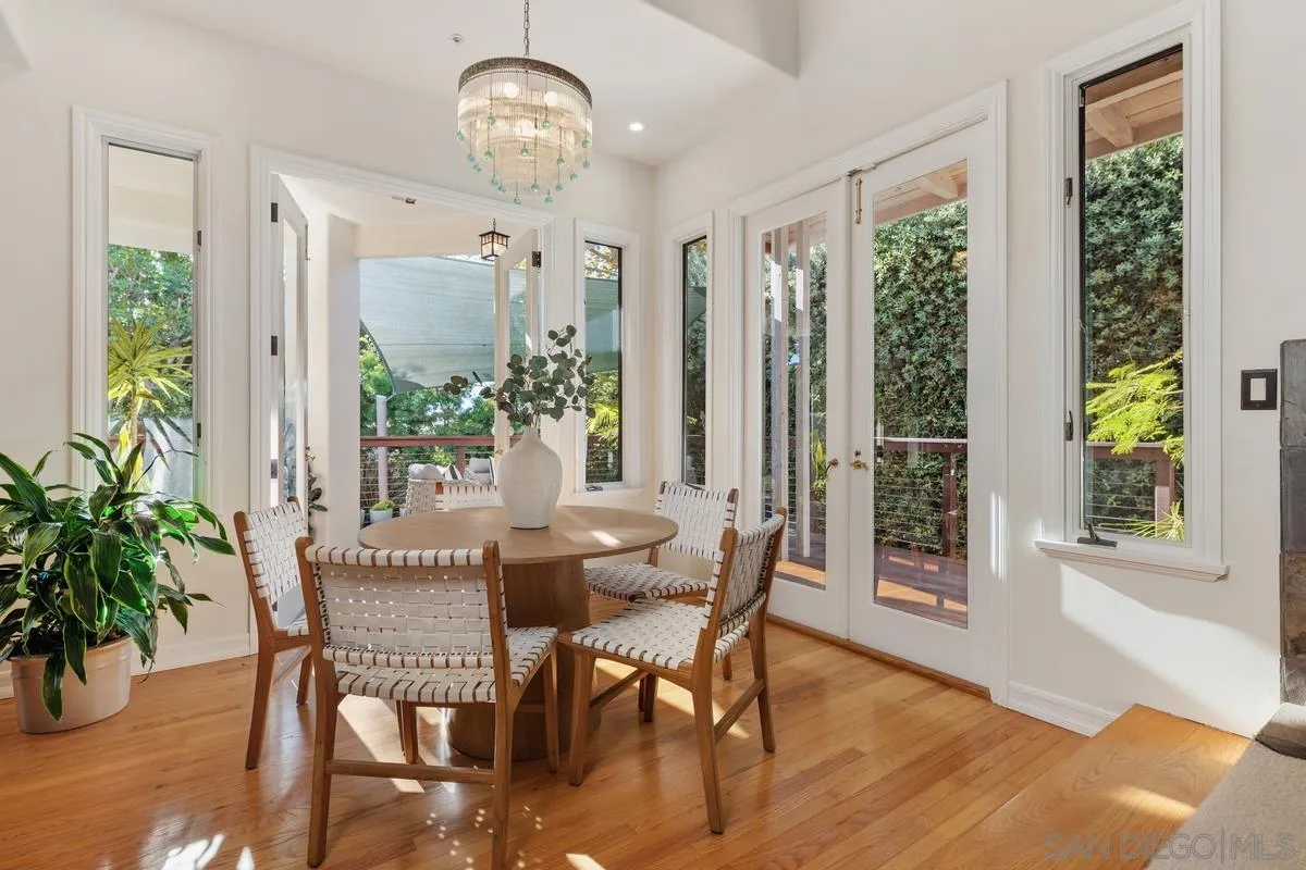 390 East Glaucus Street Encinitas, CA 92024 - Photo 7 of 25 a view of a dining room with furniture window and wooden floor