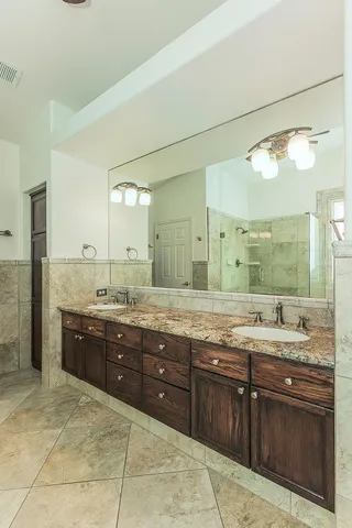 a bathroom with a shower