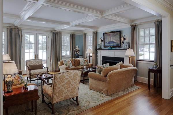 55 Estabrook Road Concord, MA 01742 - Photo 7 of 18 a living room with furniture and a fireplace