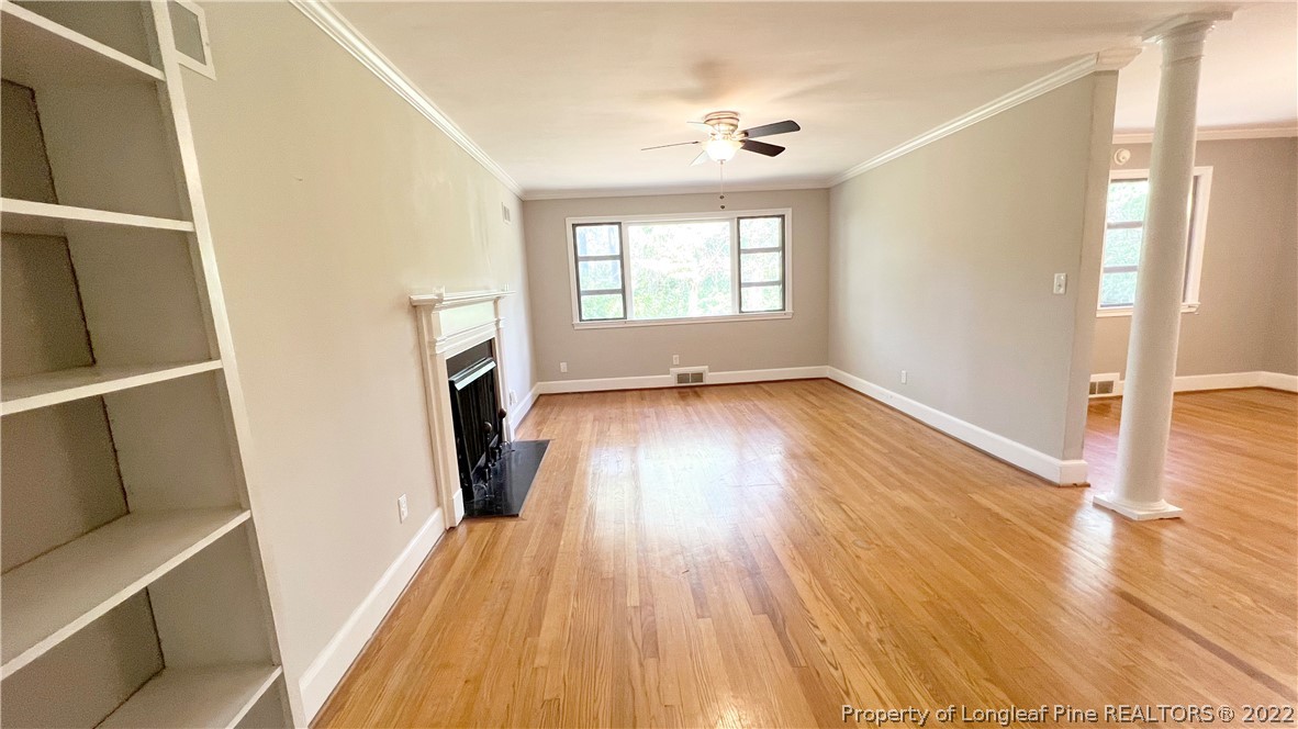 516 Valley Road Fayetteville, NC 28305 - Photo 5 of 48 a view of livingroom with hardwood floor and a ceiling fan